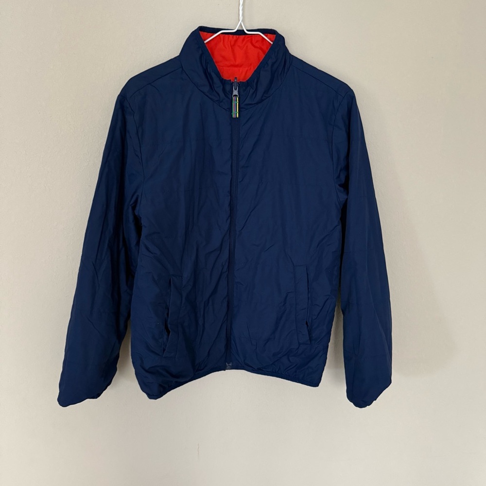 Boden Teen Boys Blue/Red Reversible Puffer Jacket Lightweight 13-14Y